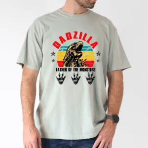 Personalized Dadzilla Tee, Retro Monster Dad with Kids' Names - The Best Father's Day Gift