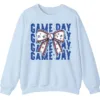 Game Day Baseball Bow Sweatshirt, Softball Star Ribbon Crewneck, Vintage Sports Fan Pullover, American Flag Bow