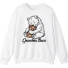 5.0 Autism Grandma Bear Sweatshirt, Puzzle Piece Teddy Bear Hug Support Gift