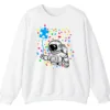 Astronaut Puzzle Piece Balloon Autism Awareness Sweatshirt, Spaceman Crewneck