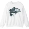 Patriotic Bass Fishing Crewneck Sweatshirt - USA Flag Fish Graphic