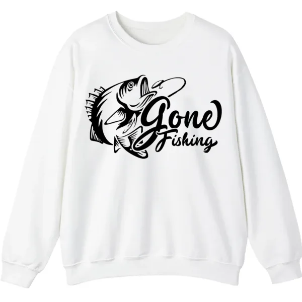 5.0 "Gone Fishing" Crewneck Sweatshirt - Classic Bass Graphic Apparel