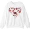 Baseball Heart Sweatshirt, Sports Lover Gift, Cute Game Day Bows Crewneck, Women's Softball Mom Pullover