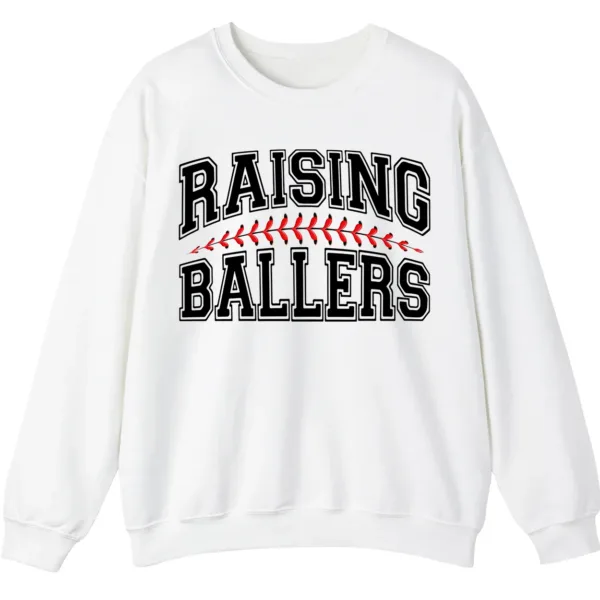 Raising Ballers Sweatshirt, Baseball Mom Crewneck, Softball Game Day Pullover, Sports Parent Gift