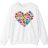 Colorful Puzzle Piece Heart Autism Awareness Sweatshirt, Jigsaw Heart Crewneck