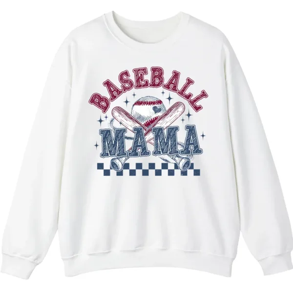 Distressed Baseball Mama Sweatshirt, Retro Game Day Crewneck, Checkered Softball Mom Pullover