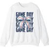 Game Day Baseball Bow Sweatshirt, Softball Star Ribbon Crewneck, Vintage Sports Fan Pullover