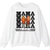 Basketball Mama Leopard Print Bow Crewneck Sweatshirt