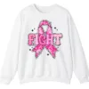 FIGHT Breast Cancer Warrior Pink Ribbon Crewneck Sweatshirt