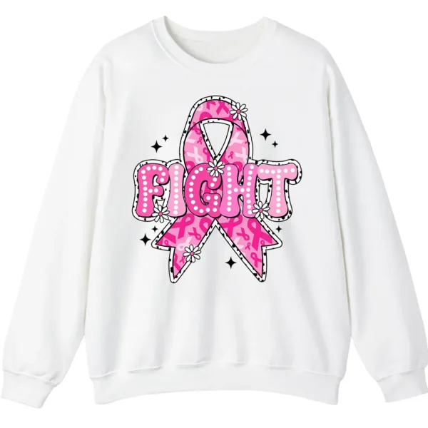 FIGHT Breast Cancer Warrior Pink Ribbon Crewneck Sweatshirt
