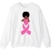 Black Queen Pink Ribbon Breast Cancer Fighter Crewneck Sweatshirt