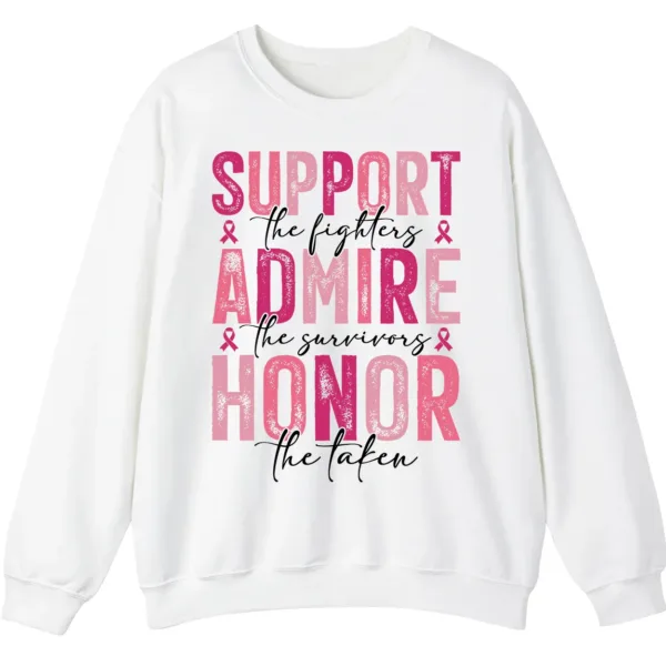 5.0 Breast Cancer Awareness Pink Ribbon Sweatshirt, Support Admire Honor Fighter Survivor Shirt