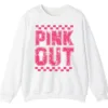 5.0 Pink Out Football Game Day Sweatshirt, Breast Cancer Awareness Cheerleading Pink Football Crewneck