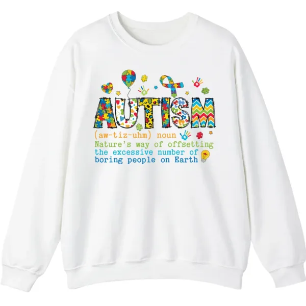 Funny Autism Definition Sweatshirt, "Offsetting Boring People" Sarcastic Crewneck Gift