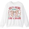 Out Here Lookin' Like A Snack Christmas Bow Sweatshirt - Funny Holiday Crewneck
