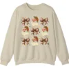 5.1 Leopard Print Bows & Santa Christmas Sweatshirt