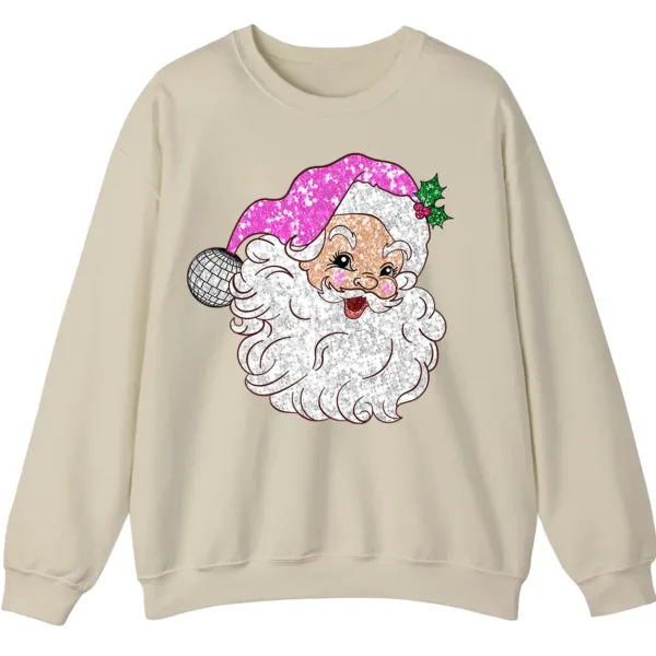 5.1 Sparkly Pink Disco Santa Claus Sweatshirt