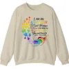 5.1 "You Won't Have To Face Them Alone" Autism Sister Sweatshirt, Rainbow Feather Support Gift