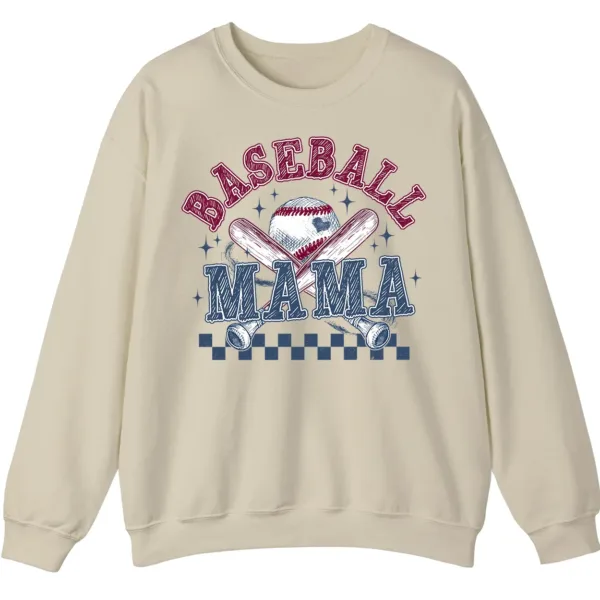 Distressed Baseball Mama Sweatshirt, Retro Game Day Crewneck, Checkered Softball Mom Pullover