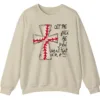 5.1 Baseball Cross Psalm 96:12 Sweatshirt, Christian Game Day Crewneck, Religious Sports Pullover, Faith and Baseball Fan Gift