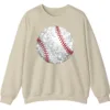 Glitter Sparkle Baseball Softball Sweatshirt, Bling Game Day Fan Crewneck, Women's Diamond Dust Sports Pullover Gift