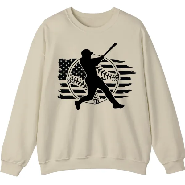 5.1 Baseball Player American Flag Crewneck Sweatshirt
