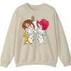 Feminine Glitter Baseball Bow Crewneck Sweatshirt Pink