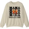 Basketball Mama Leopard Print Bow Crewneck Sweatshirt