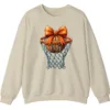 Game Day Basketball Lover Bow Crewneck Sweatshirt