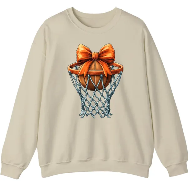 Game Day Basketball Lover Bow Crewneck Sweatshirt
