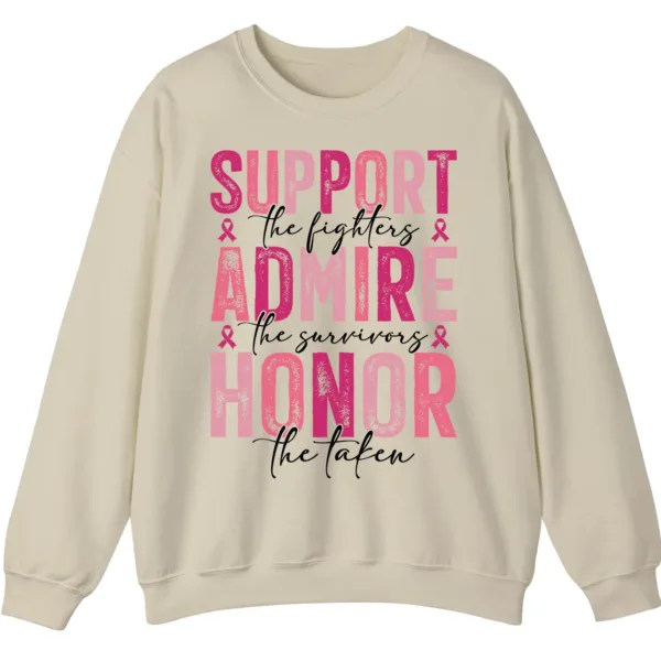 5.1 Breast Cancer Awareness Pink Ribbon Sweatshirt, Support Admire Honor Fighter Survivor Shirt