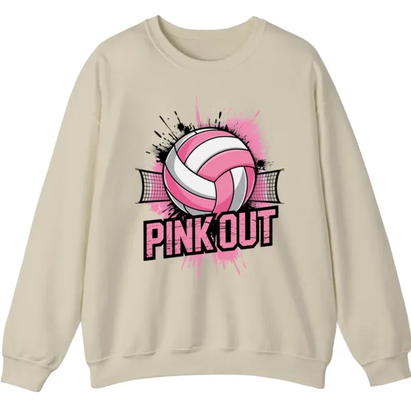 Volleyball Pink Out Gameday Sweatshirt, Breast Cancer Awareness Crewneck