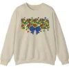 Cute Colorful Puzzle Piece Mama Crewneck, Autism Awareness Bubble Letters Sweatshirt