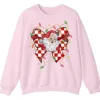 5.2 Retro Santa Bow Sweatshirt – Christmas Checkerboard Holiday Crewneck