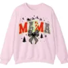 5.2 Checkered Mama Christmas Sweatshirt with Lightning Bolt & Reindeer Sleigh