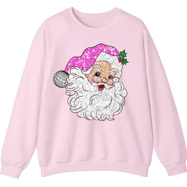 5.2 Sparkly Pink Disco Santa Claus Sweatshirt
