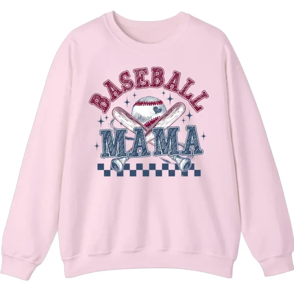 Distressed Baseball Mama Sweatshirt, Retro Game Day Crewneck, Checkered Softball Mom Pullover