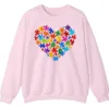 Colorful Puzzle Piece Heart Autism Awareness Sweatshirt, Jigsaw Heart Crewneck