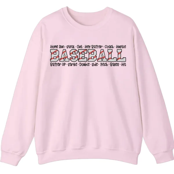 Baseball Word Cloud Sweatshirt, Game Day Coach Player Crewneck, Home Run Steal Batter Up Pullover, Sports Fan Gift