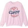 5.2 There's No Crying in Baseball Movie Quote Sweatshirt, Distressed Vintage Game Day Crewneck, Funny Sports Fan Pullover