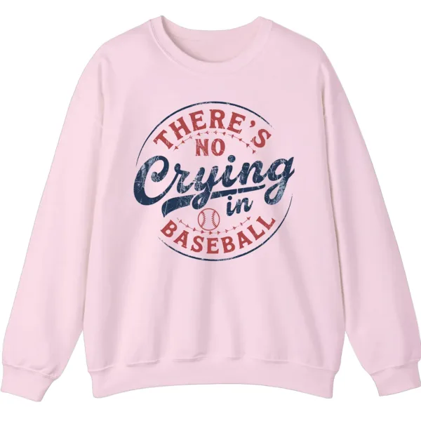 5.2 There's No Crying in Baseball Movie Quote Sweatshirt, Distressed Vintage Game Day Crewneck, Funny Sports Fan Pullover
