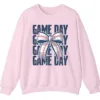 Game Day Baseball Bow Sweatshirt, Softball Star Ribbon Crewneck, Vintage Sports Fan Pullover