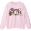 Baseball Mom Sweatshirt, Game Day Sports Mom Pullover, Leopard Pattern Crewneck