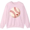 5.2 Vintage Baseball Heart Design Pullover Sweater Unisex