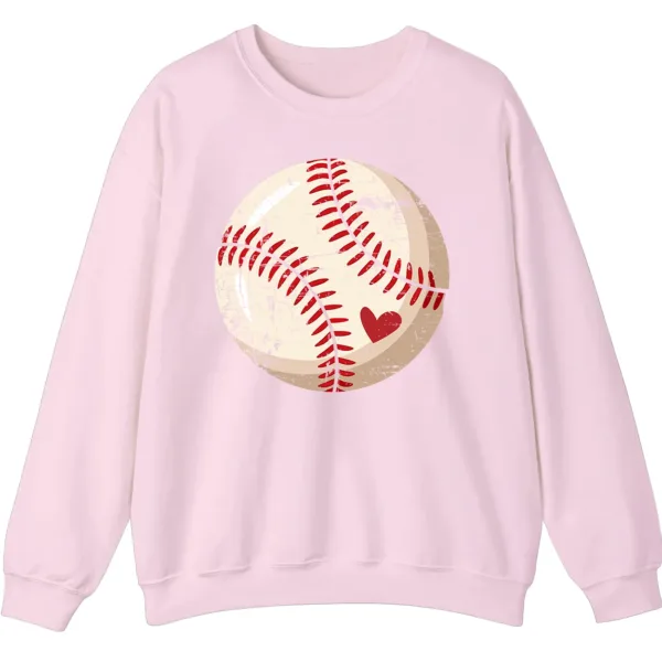 5.2 Vintage Baseball Heart Design Pullover Sweater Unisex