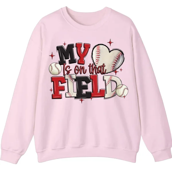My Heart Is On That Field Baseball Crewneck Sweatshirt
