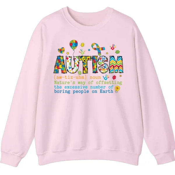 Funny Autism Definition Sweatshirt, "Offsetting Boring People" Sarcastic Crewneck Gift