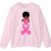 Black Queen Pink Ribbon Breast Cancer Fighter Crewneck Sweatshirt