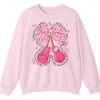 Together We Fight Pink Ribbon Boxing Gloves Crewneck Sweatshirt