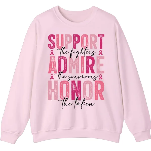 5.2 Breast Cancer Awareness Pink Ribbon Sweatshirt, Support Admire Honor Fighter Survivor Shirt